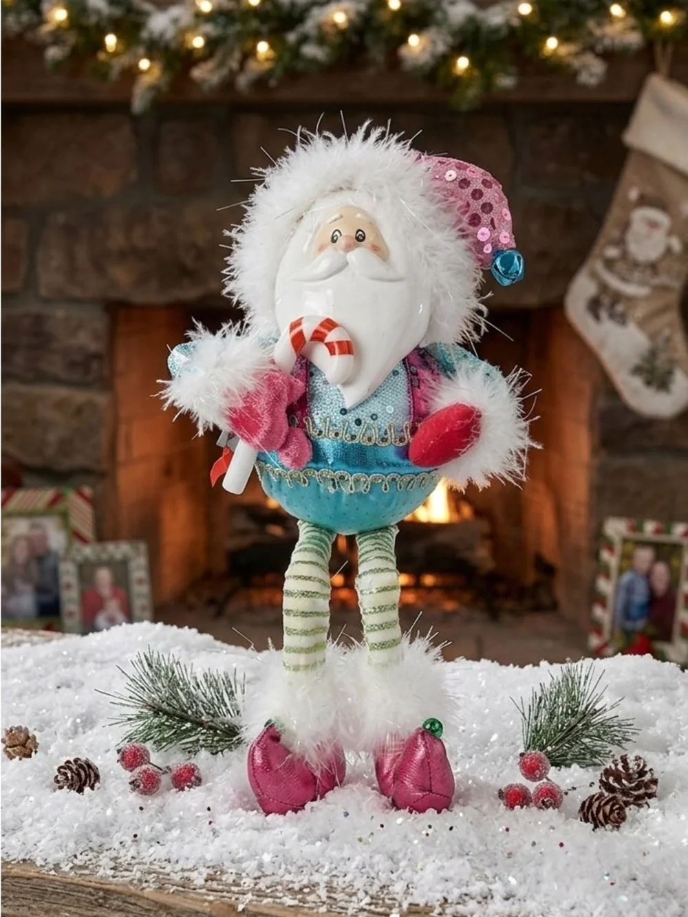 Mark Roberts Whimsical Santa dangling-leg Figurine